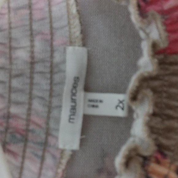 Maurice's Floral Ruffle Trim Mock Neck Sweater Size 2X Cottagecore Grandmacore‎ - Picture 6 of 9